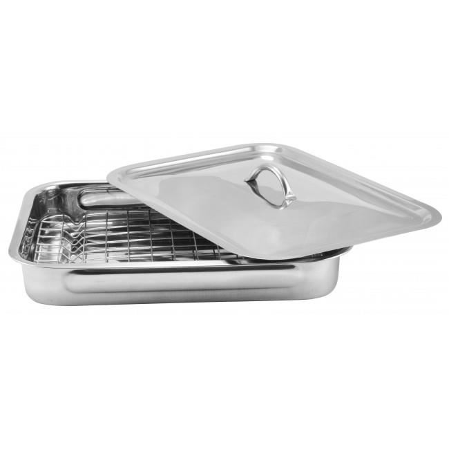 11758267_big.jpg Tava cu capac pentru gratar, inox, 34.5x22.5x5.5 cm, Perfect Home - imagine 1