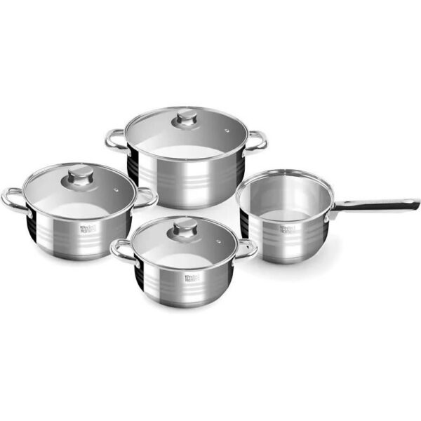 Oale cu capac, inox, set 7 piese, Perfect Home Diamond - imagine 1