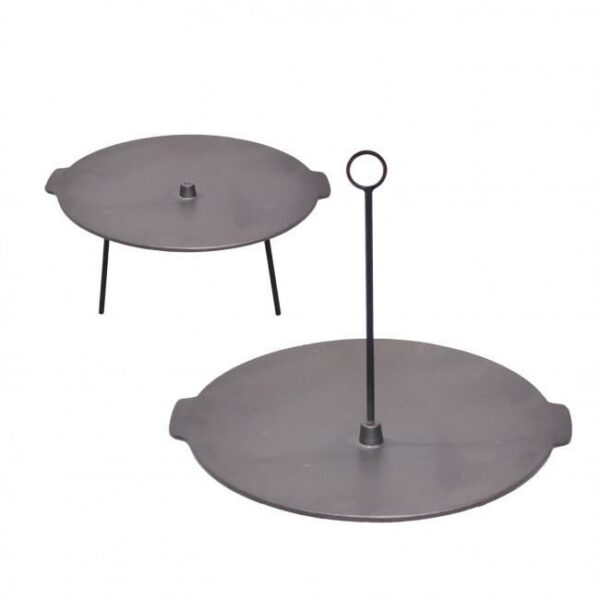 11758411_big.jpg Disc pentru gratar, fonta, 2 functii, cu picioare si agatator, 44x23.5 cm, Perfect Home - imagine 1