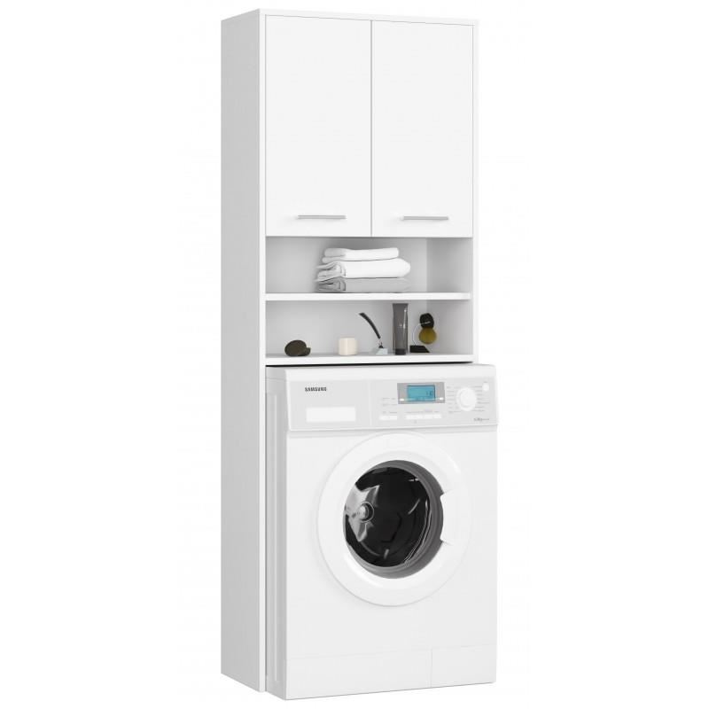 11758575_big.jpg Dulap baie cu loc pentru masina de spalat, placa laminata, 4 rafturi, 2 usi, alb, 64x30x180 cm - imagine 1