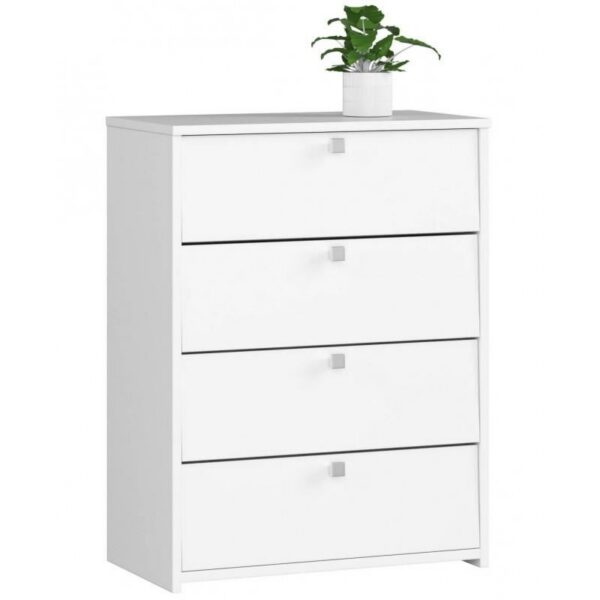 Dulap depozitat incaltaminte, pantofar, placa laminata, 4 sertare, alb, 60x33x80 cm - imagine 1