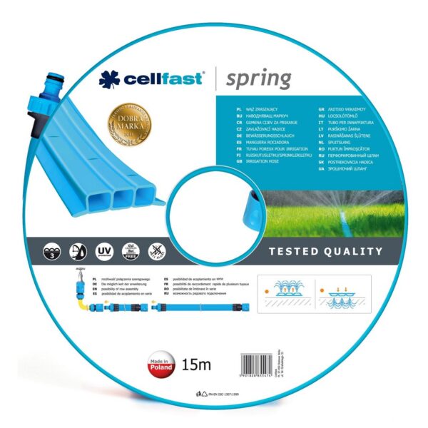 Furtun de gradina, cu irigare, 1/2", 15 m, Cellfast - imagine 1