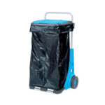 Suport pentru saci de gunoi cu roti pentru gradina, carucior transport navete max 50 kg  120 l
