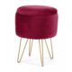 Taburet, rotund, cu spatiu depozitare, catifea, rosu, max 90 kg, 35x35x45 cm, Lili