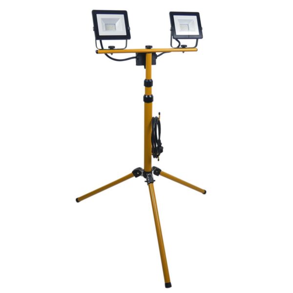Proiector lucru, LED SMD, cu trepied, 2x30 W, 2x2400 lm, IP65, Strend Pro - imagine 1