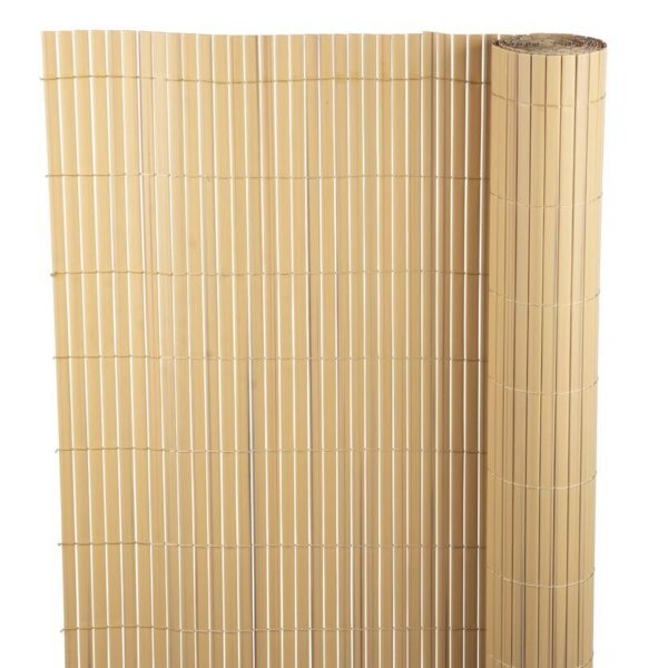 Paravan pentru balcon, terasa, gard PVC, stil bambus, 1300 g/m2, UV, 3x1.5 m - imagine 1