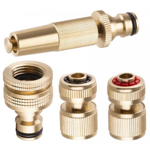Set de stropit, duza furtun cu accesorii, 4 piese, alama, 1/2", Strend Pro - imagine 1