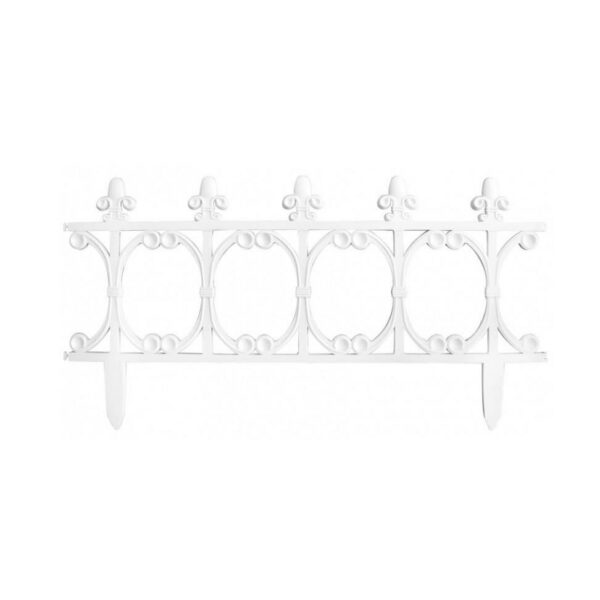 Gard de gradina decorativ, din plastic, alb, 64x34 cm - imagine 1