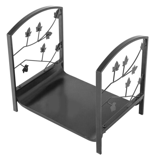 Suport lemne semineu, negru, 40x37x31 cm - imagine 1