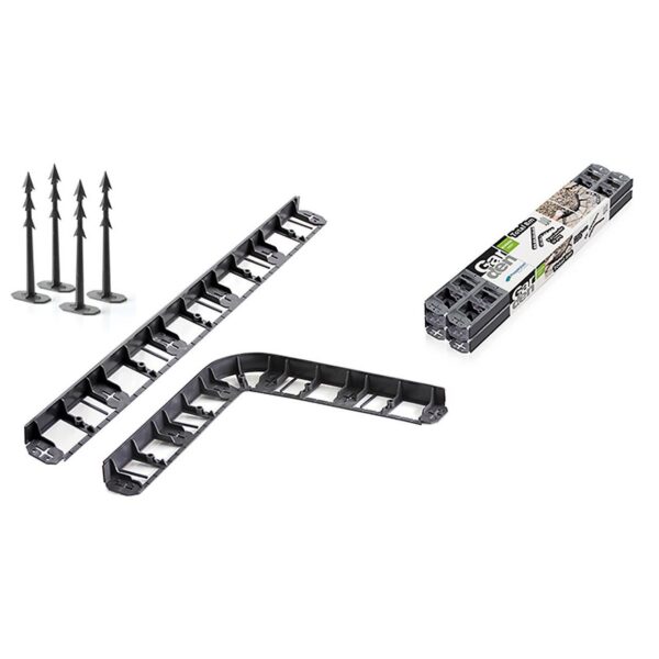 Bordura pentru gazon, plastic, 28 cuie tip harpon, 8 m  - imagine 1