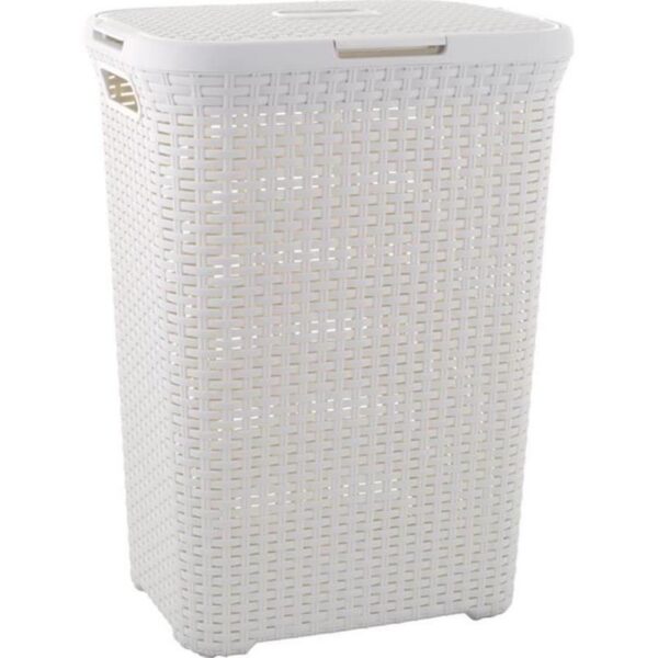 Cos rufe, 2 manere, capac, crem, 60 L, 44x34x61 cm, Curver - imagine 1