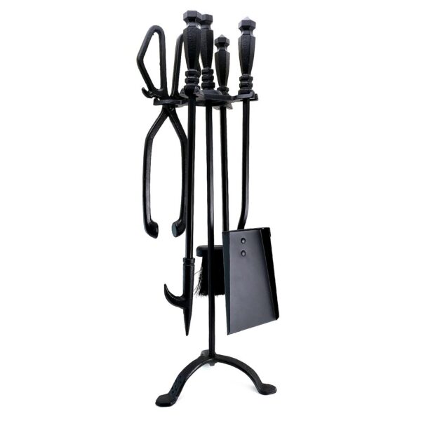 Set accesorii semineu, suport cu 4 piese, 60 cm  - imagine 1