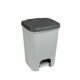 Cos de gunoi cu pedala, plastic, gri, 20 L, 30.3x29.4x42.8 cm, Curver