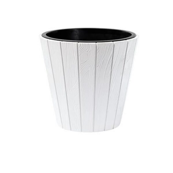 11760790_big.jpg Ghiveci decorativ pentru flori, rotund, alb, 48.8x45.7 cm, Woode - imagine 1