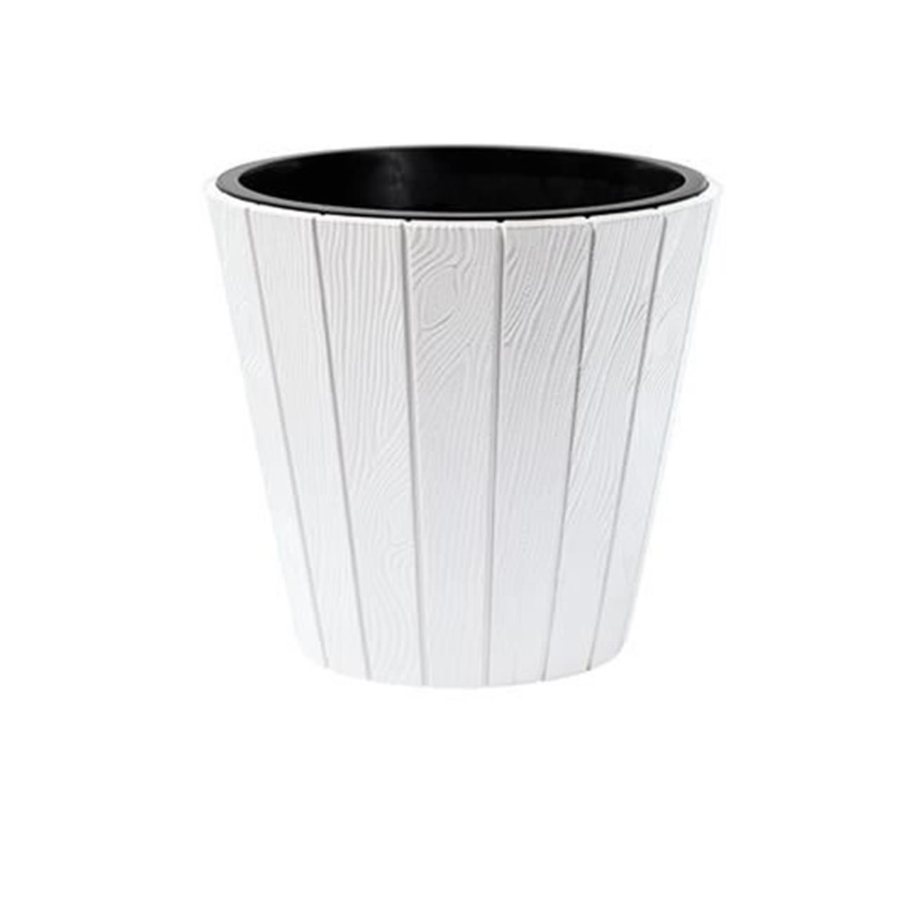 11760790_big.jpg Ghiveci decorativ pentru flori, rotund, alb, 48.8x45.7 cm, Woode - imagine 1