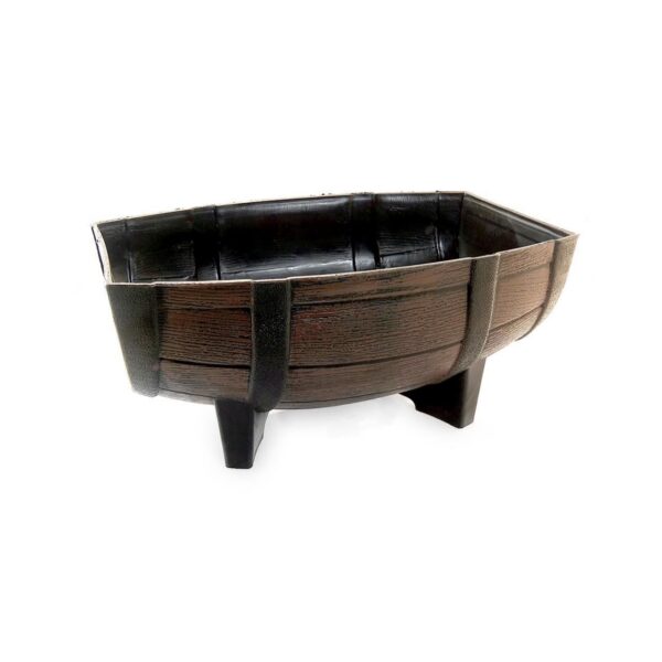 11760951_big.jpg Ghiveci pentru flori, model butoi teak, 41x29x19 cm - imagine 1