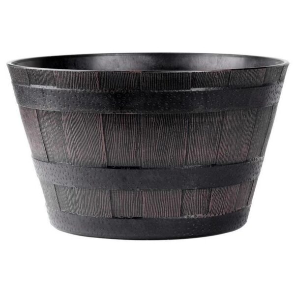 11760952_big.jpg Ghiveci decorativ de flori, rotund, model lemn, teak, 38x28 cm - imagine 1