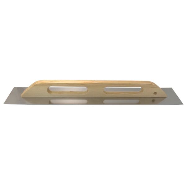 Gletiera inox, maner din lemn lung, 13x68 cm - imagine 1