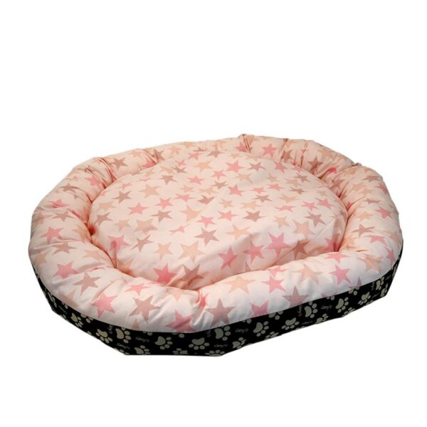 Culcus moale, pentru caine/pisica, model cu stelute, roz, 77 cm - imagine 1