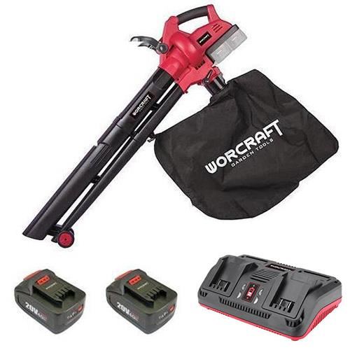 11761823_big.jpg Aspirator frunze, cu 2 acumulatori 4 Ah, incarcator 2 x20V Li-ion, sac colector, Worcraft - imagine 1