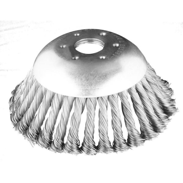 Perie sarma, tip cupa, cu toroane, pentru motocoasa/trimmer, otel, 150x25.4 mm, Graphite  - imagine 1