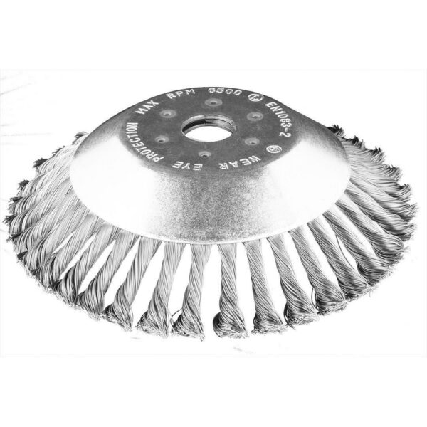 Perie sarma, tip cupa, cu toroane, pentru motocoasa/trimmer, otel, 200x25.4 mm, Graphite - imagine 1