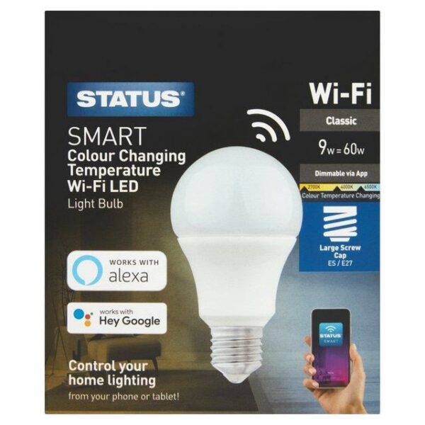 Bec led, iluminare smart, temperatura lumina reglabila, E27, 9W - imagine 1