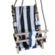 Leagan pentru copii, textil/lemn, albastru, max 70 kg, 36x24x45 cm