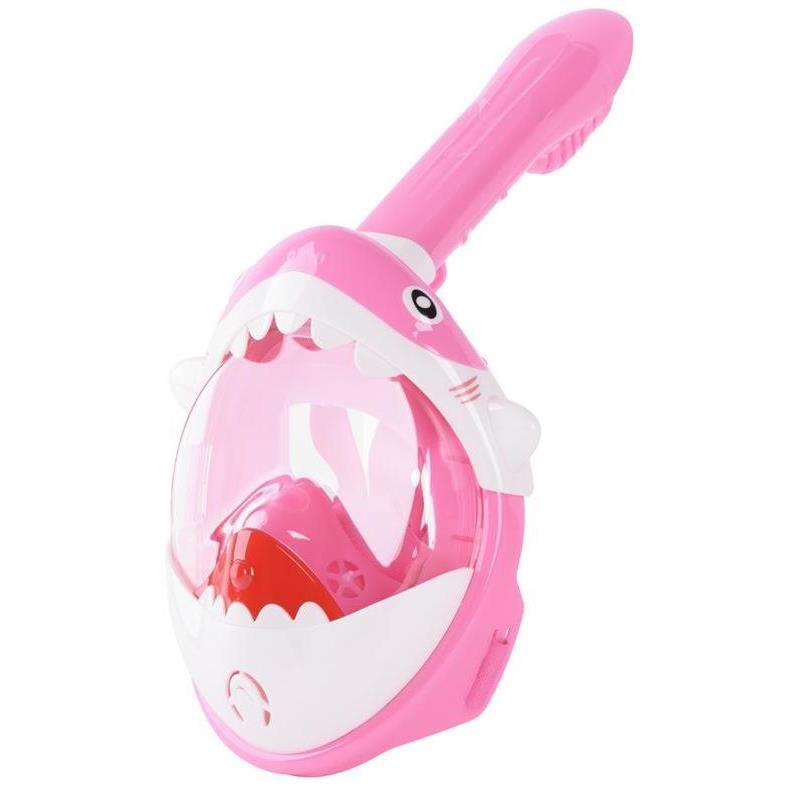 11763154_big.jpg Masca snorkeling cu tub pentru copii model rechin, roz - imagine 1