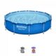 Piscina structura metalica, rotunda, cu filtru, albastru, 366x76 cm, Bestway Steel Pro