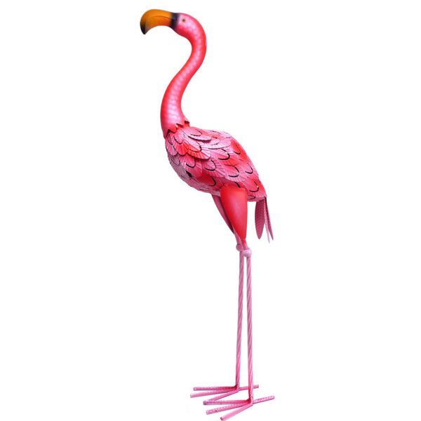 Decoratiune gradina, metalica, flamingo, 14x24x65 cm - imagine 1