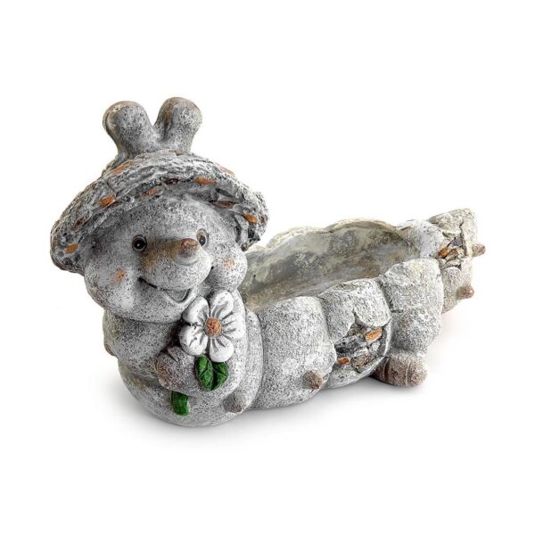 Decoratiune gradina, ceramica, omida cu ghiveci, 47x23x28 cm - imagine 1