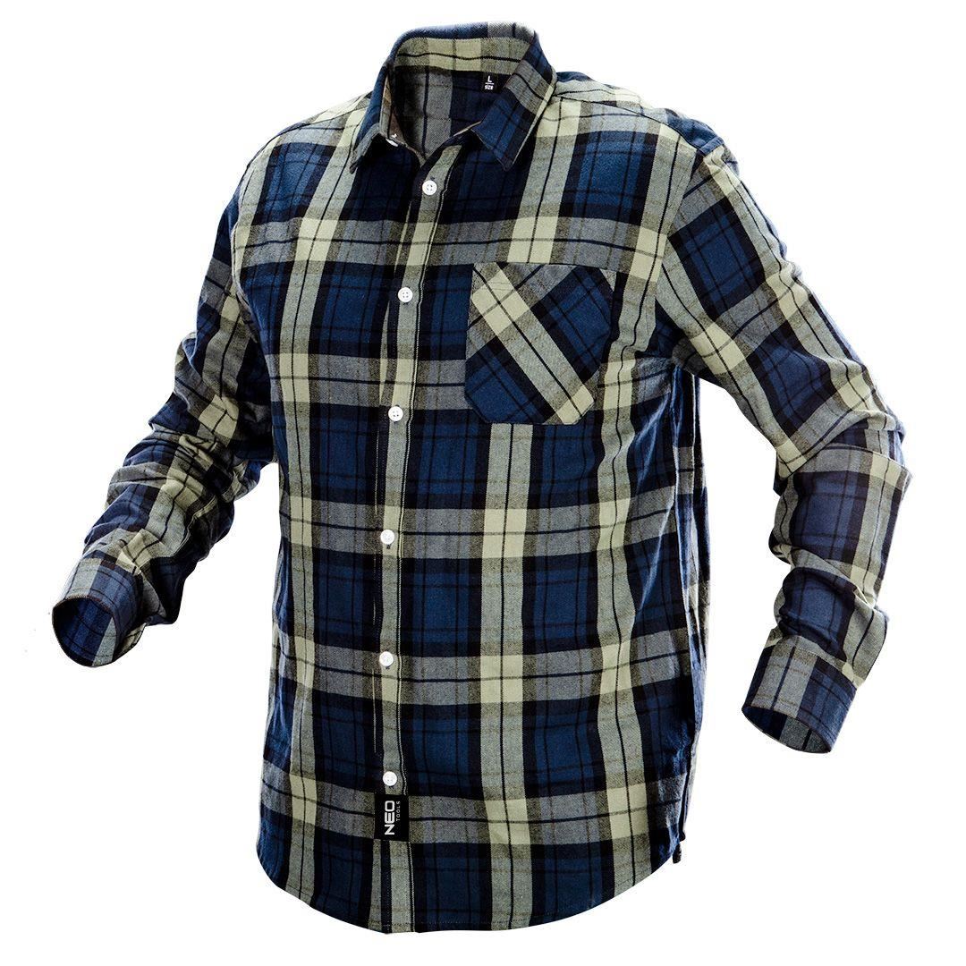 11763754_big.jpg Camasa de lucru bumbac, albastru-verde-negru, model Camo, marimea M/50, NEO - imagine 1