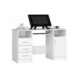 Birou calculator, placa laminata, 3 sertare, 5 rafturi, alb, 124x52x74 cm, Ana