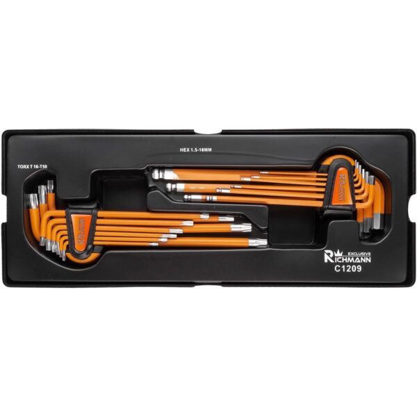 11764931_big.jpg Set chei HEX si TORX, sertar TIP A (385x150 mm) pentru dulap mobil, 1.5-10 mm, T10-T50, 18 buc, RICHMANN EXCLUSIVE - imagine 1