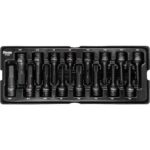Set capete tubulare de impact TORX si IMBUS, sertar TIP A (385x150 mm) pentru dulap mobil, T30-T80, H5-H19, 1/2", 16 buc, RICHMANN EXCLUSIVE