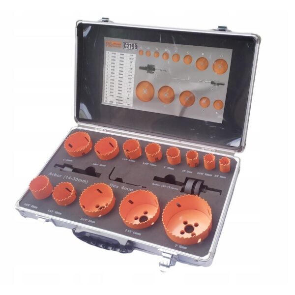 Carote bimetal pentru gaurit lemn, metal, set 16 piese, 19-76 mm, Richmann Exclusive - imagine 1