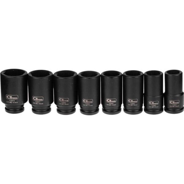 Chei tubulare de impact, lungi, 3/4", set 8 buc, 24-41 mm, Richmann Exclusive - imagine 1