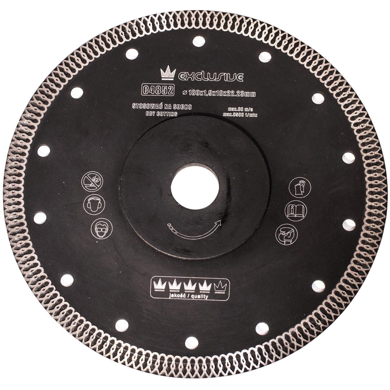 11765385_big.jpg Disc diamantat turbo subtire, placi ceramice, taiere umeda si uscata, 180 mm/22.23 mm, Richmann Exclusive - imagine 1