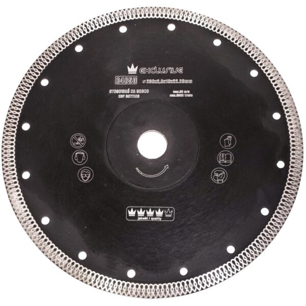 Disc diamantat turbo subtire, placi ceramice, taiere umeda si uscata, 230 mm/22.23 mm, Richmann Exclusive - imagine 1