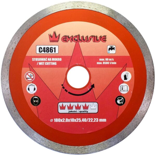 Disc diamantat, placi ceramice, taiere umeda,180 mm/25.4 mm, Rickmann Exclusive - imagine 1