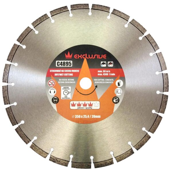 11765396_big.jpg Disc diamantat, beton, taiere umeda si uscata, 350 mm/25.4 mm, Richmann Exclusive - imagine 1