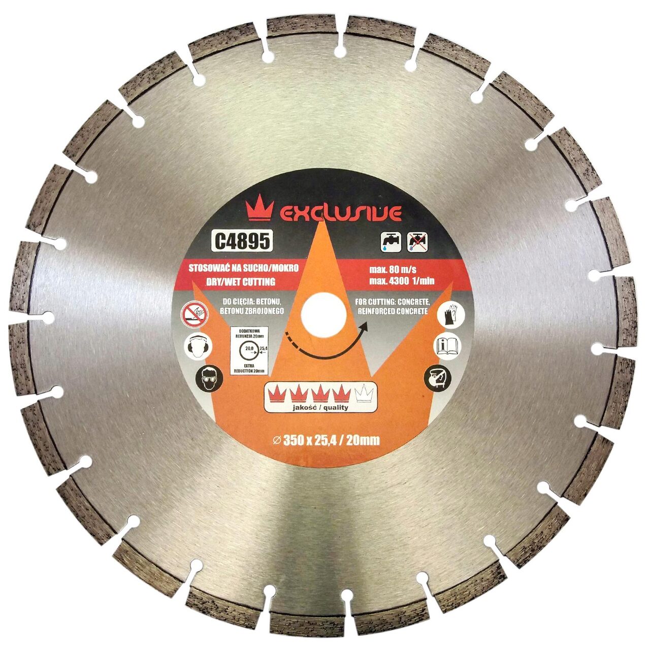 11765396_big.jpg Disc diamantat, beton, taiere umeda si uscata, 350 mm/25.4 mm, Richmann Exclusive - imagine 1