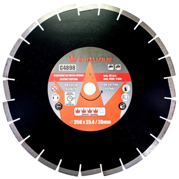 Disc diamantat, asfalt, taiere umeda si uscata, 350 mm/25.4 mm, Richmann Exclusive - imagine 1