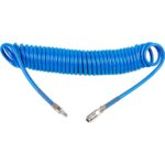 Furtun aer/presiune, spiralat, PU, albastru, 8x5 mm, 10 bar, 10 m, Richmann