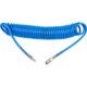 Furtun aer/presiune, spiralat, PU, albastru, 8x5 mm, 10 bar, 10 m, Richmann