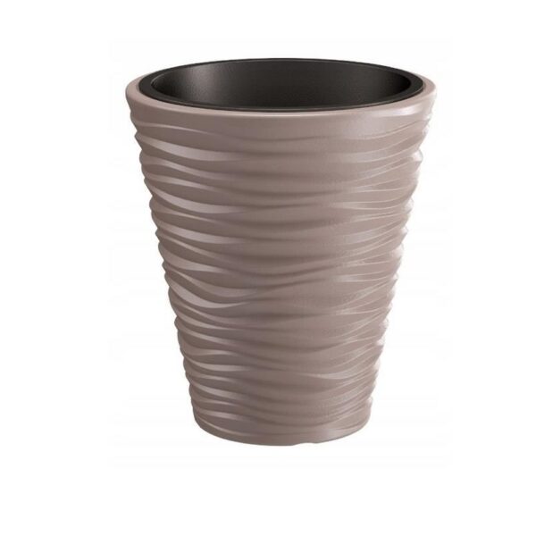 Ghiveci decorativ de flori, rotund, cafeniu, 18/37 L, 38.8x43.6 cm, Sand - imagine 1