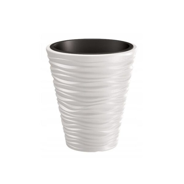 11766589_big.jpg Ghiveci decorativ de flori, rotund, alb, 18/37 L, 38.8x43.6 cm, Sand - imagine 1