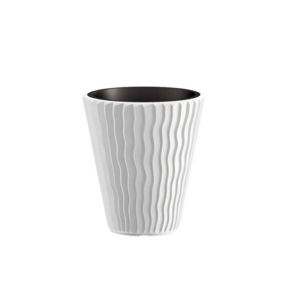 Ghiveci decorativ de flori, rotund, alb, 18/37 L, 39x43.6 cm, Sandy   - imagine 1
