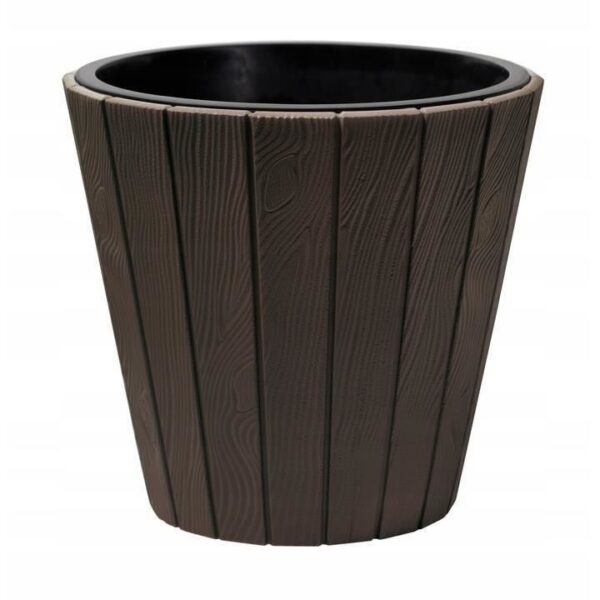11766605_big.jpg Ghiveci decorativ de flori, rotund, maro, 40/54 L, 48.8x45.7 cm, Woode - imagine 1